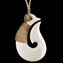 Load image into Gallery viewer, Bound Engraved Matau, handcrafted bone pendant-0