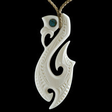 Load image into Gallery viewer, Large Engraved Manaia Matau, hand crafted Bone Pendant-0