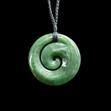 Load image into Gallery viewer, large Koru, closed form,  hand-crafted jade pendant-0