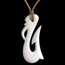 Load image into Gallery viewer, Stevie Ray Matau (2 Sizes) hand crafted bone pendant-0